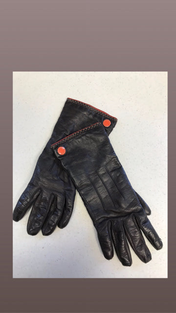 Womens online Coach Leather Black Gloves